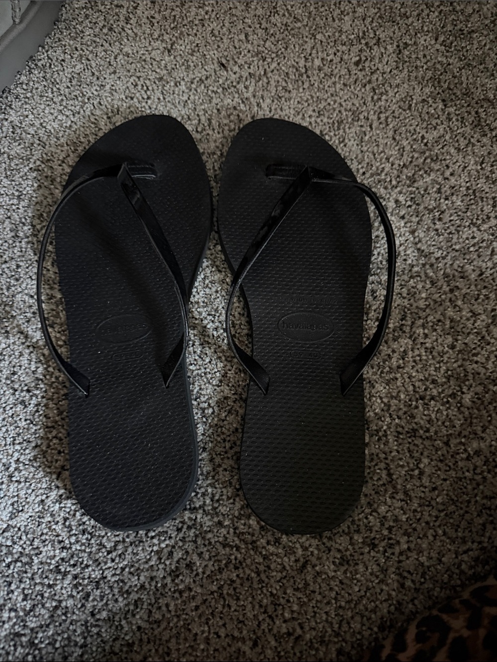 Havaianas Black Slim-Strap Flip Flop Sandals